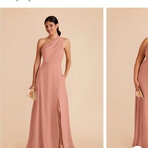 Birdy Grey One-Shoulder Dusty Rose Chiffon Bridesmaid Dress